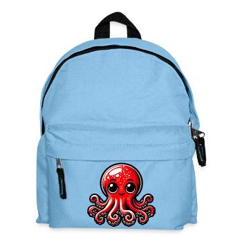 Krake - Kinder Rucksack - Hellblau - Vorne