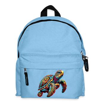 Schildkröte - Kinder Rucksack - Hellblau - Vorne