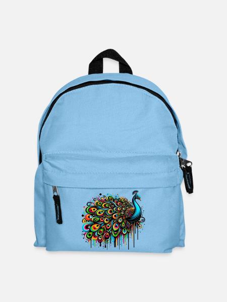 Pfau - Kinder Rucksack - Hellblau