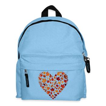 Autumnal heart, made of colourful autumn leaves - Kids' Backpack - light blue - Front