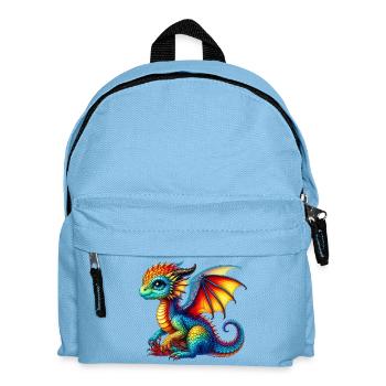 Drache - Kinder Rucksack - Hellblau - Vorne