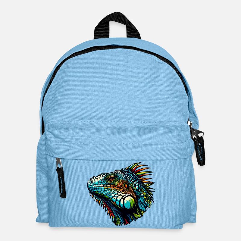 Leguan - Kinder Rucksack - Hellblau