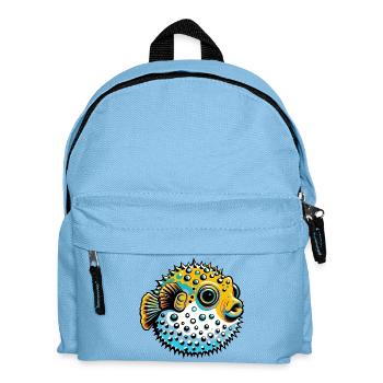 Kugelfisch - Kinder Rucksack - Hellblau - Vorne