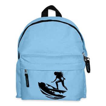 Female surfer - Kids' Backpack - light blue - Front