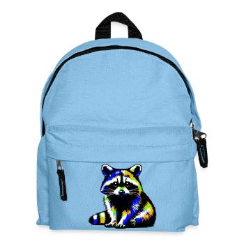 Waschbär - Kinder Rucksack - Hellblau - Vorne