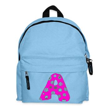 Letter A with character in pink - Kids' Backpack - light blue - Front