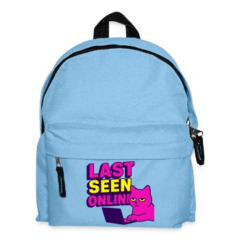 Last seen online: Meme design with annoyed cat - Kids' Backpack - light blue - Front