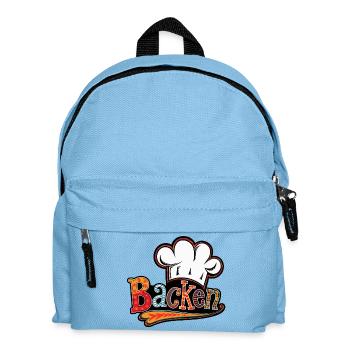 Bakery motif with baker's hat - Kids' Backpack - light blue - Front