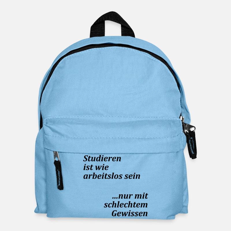 Unispruch "Studieren = arbeitslos" Studenten - Kinder Rucksack - Hellblau