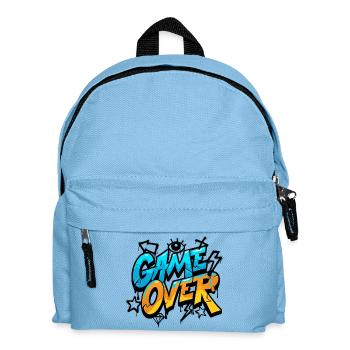 GAME OVER T-Shirt – Spaßiges und farbenfrohes Gaming-Design - Kinder Rucksack - Hellblau - Vorne