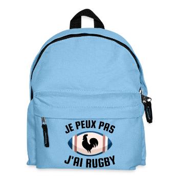 Ich kann nicht, ich habe Rugby. - Kinder Rucksack - Hellblau - Vorne
