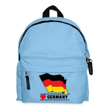 Deutsche Flagge mit Herz - Kinder Rucksack - Hellblau - Vorne