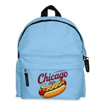 Chicago Style Hot Dog Classic Food Design - Kids' Backpack - light blue - Front