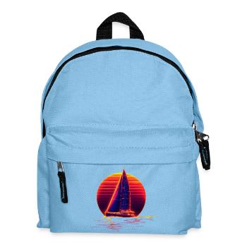 Retro Segeln - Kinder Rucksack - Hellblau - Vorne
