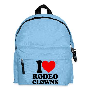 J’adore les clowns de rodéo, les clowns de rodéo cœur rouge - Sac à dos Enfant - bleu clair - Devant