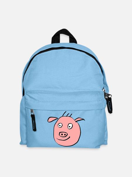 Cute pig face - Kids' Backpack - light blue