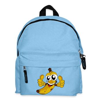 Fröhliche Banane - Kinder Rucksack - Hellblau - Vorne