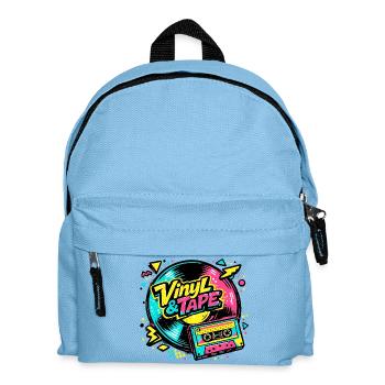 Vinyl & Tape Neon Retro - Kids' Backpack - light blue - Front