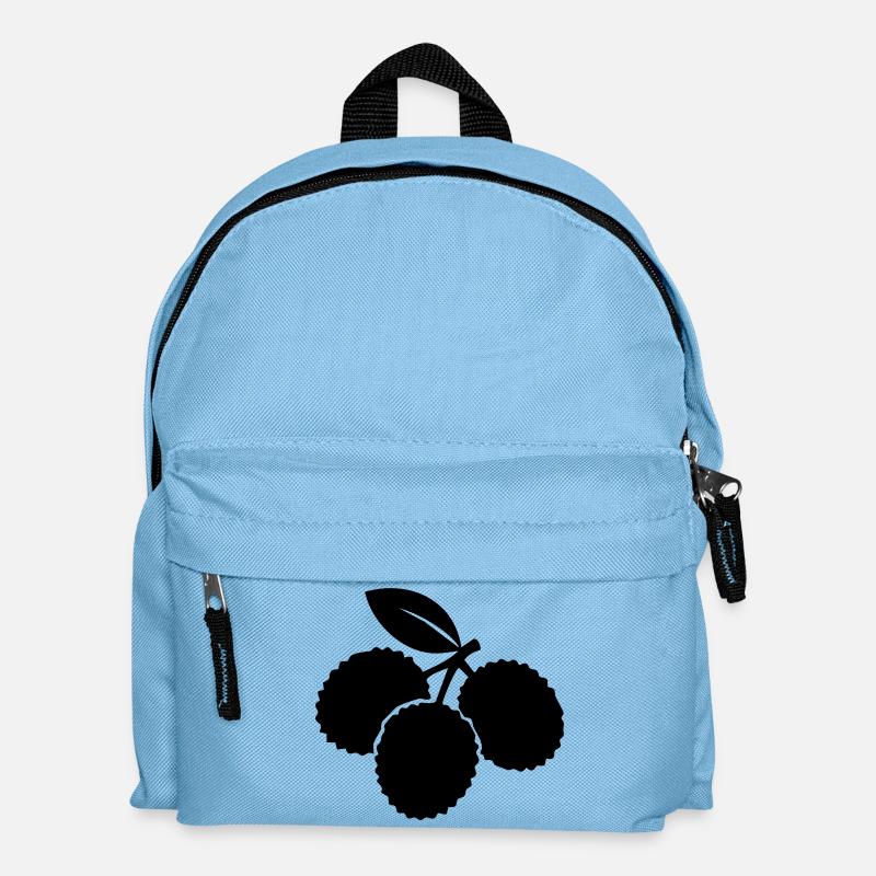 Litschi-Silhouette – Exotisches Obstdesign - Kinder Rucksack - Hellblau