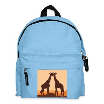 Giraffe Love Safari Silhouette Nature Shirt - Kids' Backpack - light blue - Front