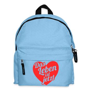 Das Leben ist jetzt  Herzdesign - Kinder Rucksack - Hellblau - Vorne