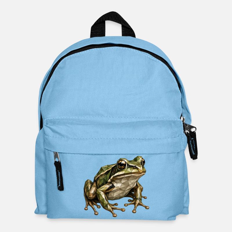 Geometrischer Frosch Polygonkunst - Kinder Rucksack - Hellblau