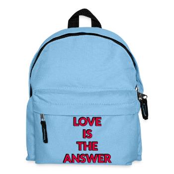 Liebe ist die Antwort: Fettes Rot - Kinder Rucksack - Hellblau - Vorne