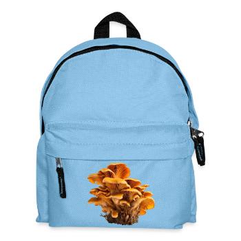 Motif floral de la colonie de champignons orange chanterelles - Sac à dos Enfant - bleu clair - Devant