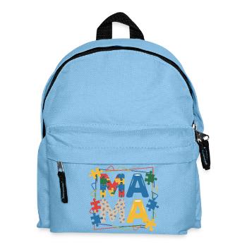 Partie du puzzle MAMA Autisme Cœur Pièces colorées du puzzle - Sac à dos Enfant - bleu clair - Devant