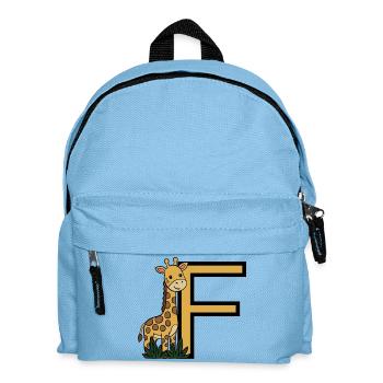 Giraffe Buchstabe F - Kinder Rucksack - Hellblau - Vorne