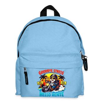 Schluss mit Stress: Hallo Rente - Kinder Rucksack - Hellblau - Vorne