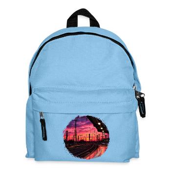 Sunset on the platform - Kids' Backpack - light blue - Front
