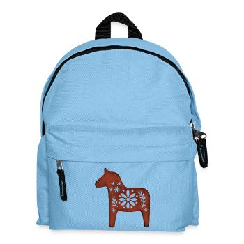 Skandinavisches Dala-Pferd – Nordic Folk - Kinder Rucksack - Hellblau - Vorne