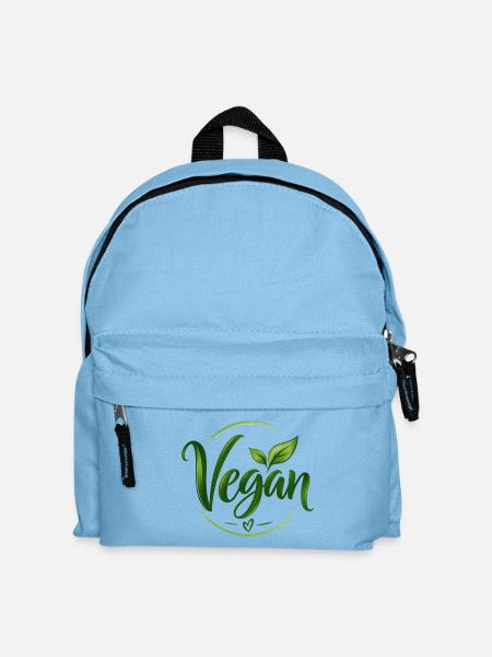 Vegan - Veganer - fleischfrei - fleischlos - Kinder Rucksack - Hellblau