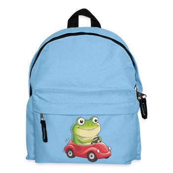  Fröhlicher Frosch Im Roten Flitzer Lustige - Kinder Rucksack - Hellblau - Vorne