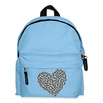 Herz aus Sonnenblumenkernen  - Kinder Rucksack - Hellblau - Vorne
