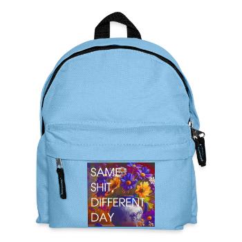 Bunte Blüten vs Alltag - Kinder Rucksack - Hellblau - Vorne