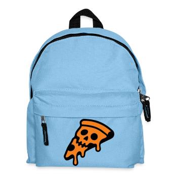 Pizza Totenkopf Halloween Grafik - Kinder Rucksack - Hellblau - Vorne