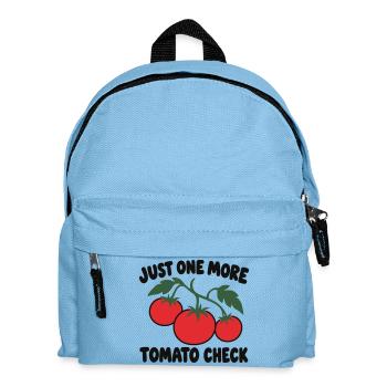 Tomatenanbausucht – lustiges Gartenzitat - Kinder Rucksack - Hellblau - Vorne
