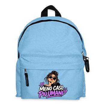 Weniger Fälle, mehr Menschen - Kinder Rucksack - Hellblau - Vorne