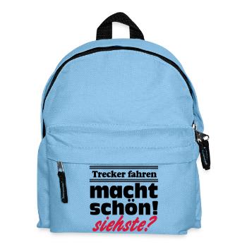 Traktor , Trecker , Trecker fahren (25) - Kinder Rucksack - Hellblau - Vorne