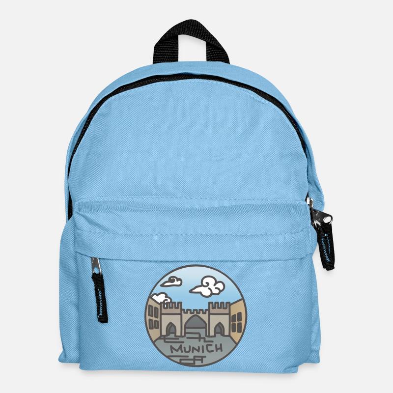 München Illustration - Kinder Rucksack - Hellblau