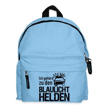 Blaulicht Polizei Feuerwehr Sanitäter Geschenk - Kinder Rucksack - Hellblau - Vorne