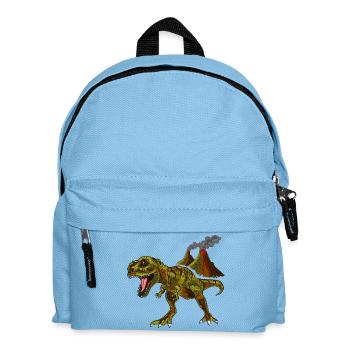 Dinosaurier Vulkan - Kinder Rucksack - Hellblau - Vorne