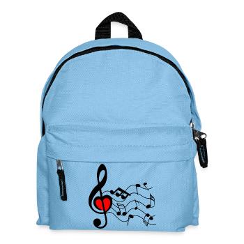 G Schlüssel mit Herz und Nüssen - Kinder Rucksack - Hellblau - Vorne
