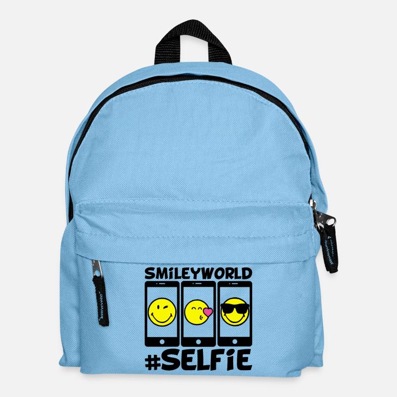 Smileys und Selfies - Kinder Rucksack - Hellblau