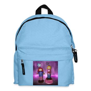 Glitzernde Fantasiefiguren Duo - Kinder Rucksack - Hellblau - Vorne