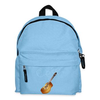 belle guitare acoustique 3D avec des cordes de guitare lâches - Sac à dos Enfant - bleu clair - Devant
