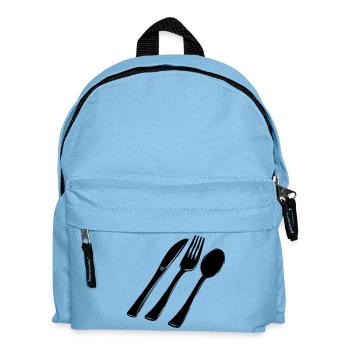 Besteck Gabellöffel und Messer - Kinder Rucksack - Hellblau - Vorne