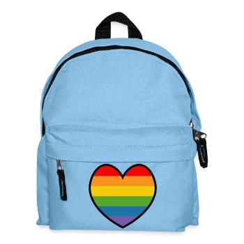 LGBT QUEER HEART black - Kids' Backpack - light blue - Front
